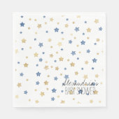 Gold Blue Starlight Stars Personalized Baby Shower Serviette (Vorderseite)