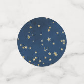 Gold & Blue Stars Starry Whimsical Baby Dusche Konfetti (Klein Vorderseite)