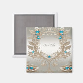 Gold Blue Stones Magnet verzieren (Vorderseite/Rückseite)