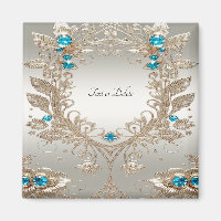 Gold Blue Stones Magnet verzieren