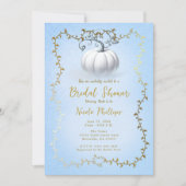 Gold Blue Storybook White Pumpkin Brautparty Einladung (Vorderseite)