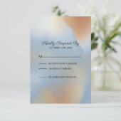 Gold & Blue Textur RSVP Karte (Stehend Vorderseite)