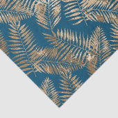 Gold Blue Tropical Blätter Seidenpapier (Detail)