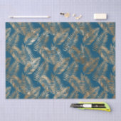 Gold Blue Tropical Blätter Seidenpapier (Handwerk)