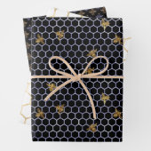 Gold Blue und Gold Apiary Queen Bee Geschenkpapier Set (Beispiel)