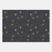 Gold Blue und Gold Apiary Queen Bee Geschenkpapier Set (Vorderseite)