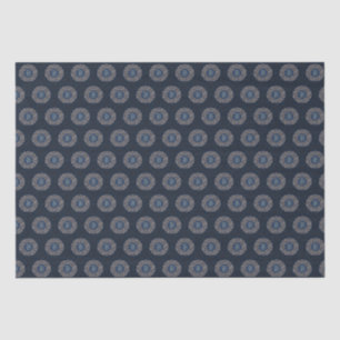 Gold Blue Verziert B Extravagant Damask Monogram Seidenpapier