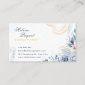 Gold & Blue Wedding Planner Visitenkarte (Vorderseite)