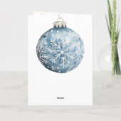 Gold Blue White Christmas Snowflakes Ornament Karte (Rückseite)