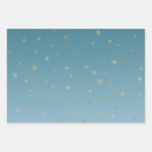 Gold Blue White Christmas Snowflakes Ornamente Geschenkpapier Set (Vorderseite 2)