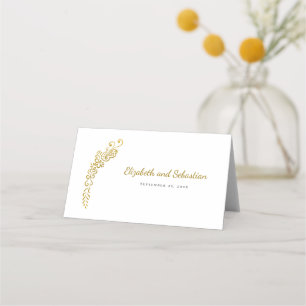 Gold Blüh Butterfly White Elegante Hochzeit Platzkarte