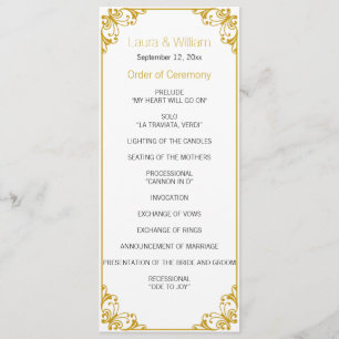 Gold Blüh Wedding Program Programm