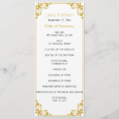 Gold Blüh Wedding Program Programm (Vorderseite)