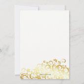 Gold Blühend Blume Posthochzeit Empfang Einladung (Rückseite)