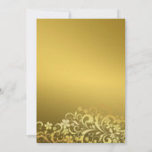 Gold Blühend florale Moderne Hochzeitseinladung Einladung (Rückseite)
