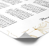 Gold Blume 10 Tables Seating Chart Plakatzeichen Poster (Ecke)