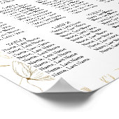 Gold Blume 12 Tables Seating Chart Plakatzeichen Poster (Ecke)