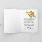 Gold Blume 15. Happy Wedding Anniversary Couple Karte (Innenseite)
