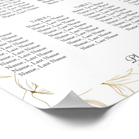 Gold Blume 8 Tables Seekartenzeichen Poster (Ecke)