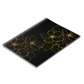 Gold Blume auf Black Note Book & Journals Notizblock (Linke Seite)