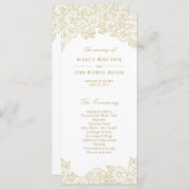 Gold-Blume auf Rackkarten des White Wedding Progra Programm (Vorne/Hinten)