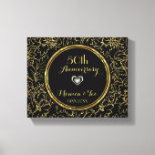 Gold-Blume auf Schwarz Leinwanddruck (Vorderseite)