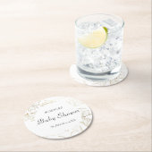 Gold Blume Baby Dusche Round Paper Untersetzer (Vor Ort)