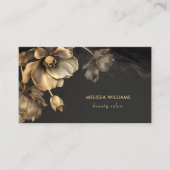 Gold Blume Black Business Card Visitenkarte (Vorderseite)