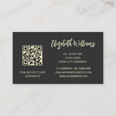 Gold Blume Black Visitenkarte (Rückseite)