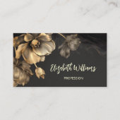 Gold Blume Black Visitenkarte (Vorderseite)