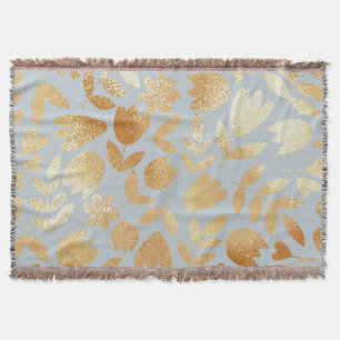 Gold Blume, blauer Hintergrund, Foliennachahmung. Decke