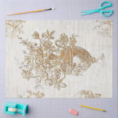 Gold Blume Bouquet Vintages Skriptdekoupage Seidenpapier (Basteln)