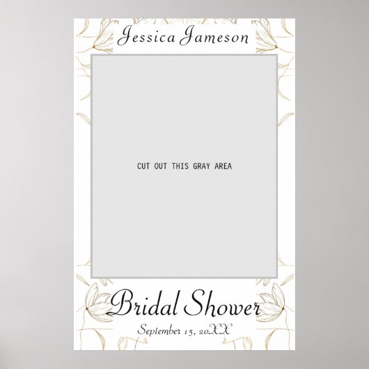 Gold Blume Brautparty Foto Prop Poster (Vorne)