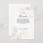 Gold Blume Details Umschließungskarte Begleitkarte (Vorne/Hinten)