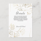 Gold Blume Details Umschließungskarte Begleitkarte (Vorderseite)