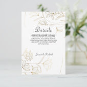 Gold Blume Details Umschließungskarte Begleitkarte (Stehend Vorderseite)