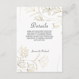 Gold Blume Details Umschließungskarte Begleitkarte