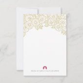 Gold-Blume für die RSVP-Karte von White Response RSVP Karte (Rückseite)