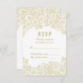 Gold-Blume für die RSVP-Karte von White Response RSVP Karte (Vorne/Hinten)