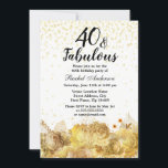 Gold Blume Glitzer 40 und fabelhafte 40. Geburtsta Einladung<br><div class="desc">Gold Blume Glitzer 40 und fabelhafte 40. Geburtstagsfeier Party Einladung Siehe Matching Collection im Shop</div>