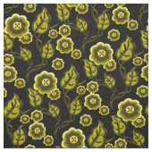 Gold-Blume/Gold-Blätter/Folkloreblume/ 2 Schwarz Stoff (Muster)