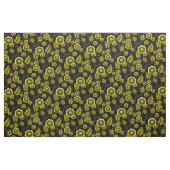 Gold-Blume/Gold-Blätter/Folkloreblume/ 2 Schwarz Stoff (Fat Quarter (45,7 x 55,9 cm))