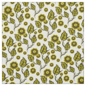 Gold-Blume/Gold-Blätter/Folkloreblume Stoff (Muster)
