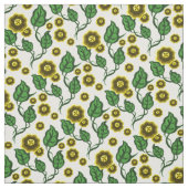 Gold Blume/grüne Blätter/Blumenkohl Stoff (Muster)