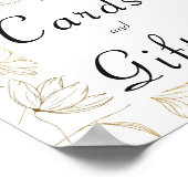 Gold Blume Karten und Geschenke Poster-Zeichen Poster (Ecke)
