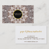 Gold Blume Mandala Pattern Yoga Instructor Visitenkarte (Vorne/Hinten)