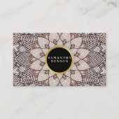 Gold Blume Mandala Pattern Yoga Instructor Visitenkarte (Vorderseite)