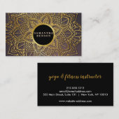 Gold Blume Mandala Pattern Yoga Instructor Visitenkarte (Vorne/Hinten)