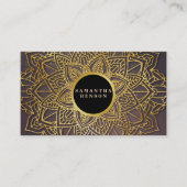 Gold Blume Mandala Pattern Yoga Instructor Visitenkarte (Vorderseite)