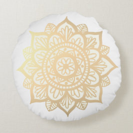Gold Blume Mandala Rundkissen Rundes Kissen
